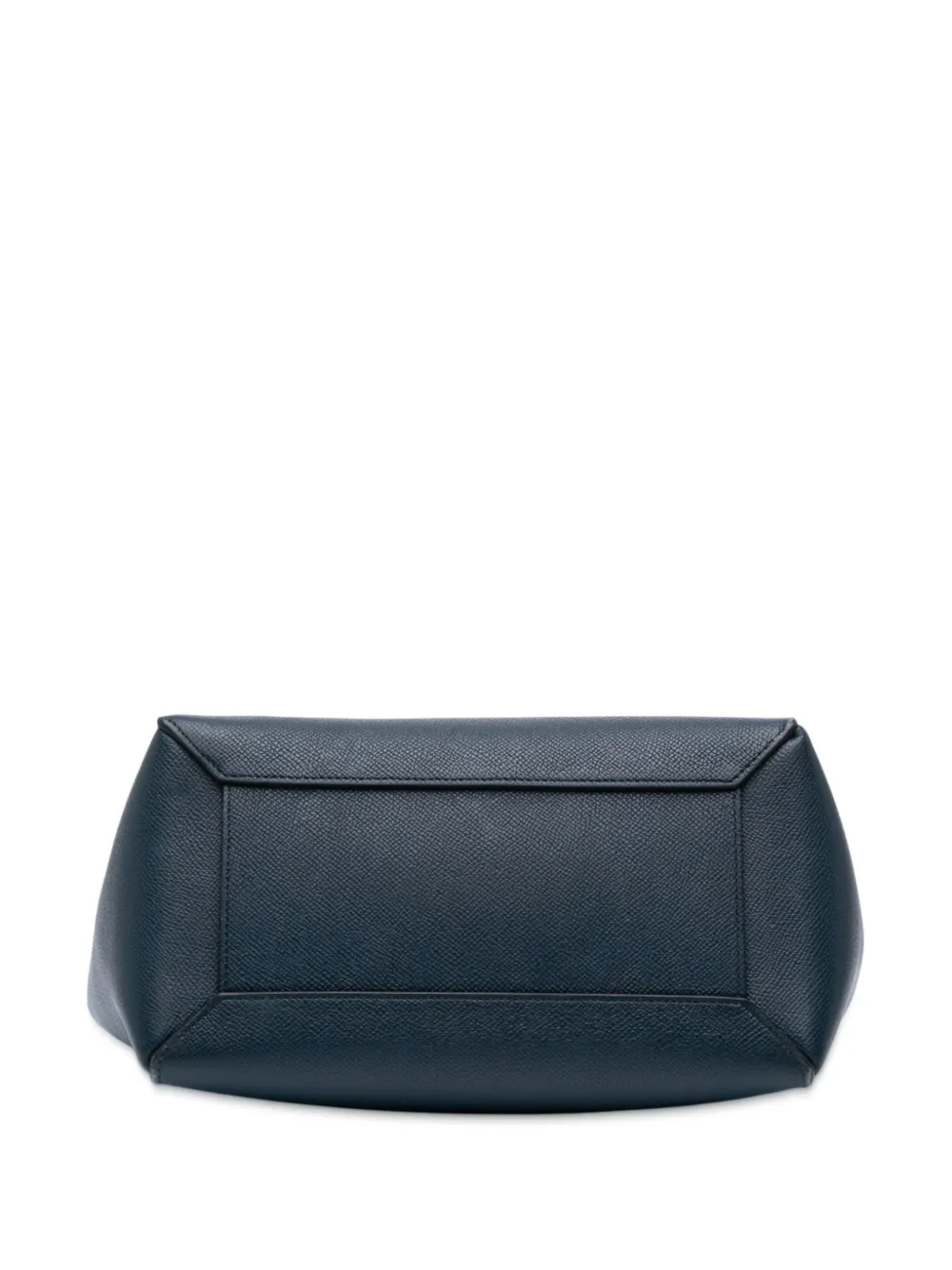 Pre-owned Celine 2017 Mini Grained Calfskin Belt Bag Satchel In Blue