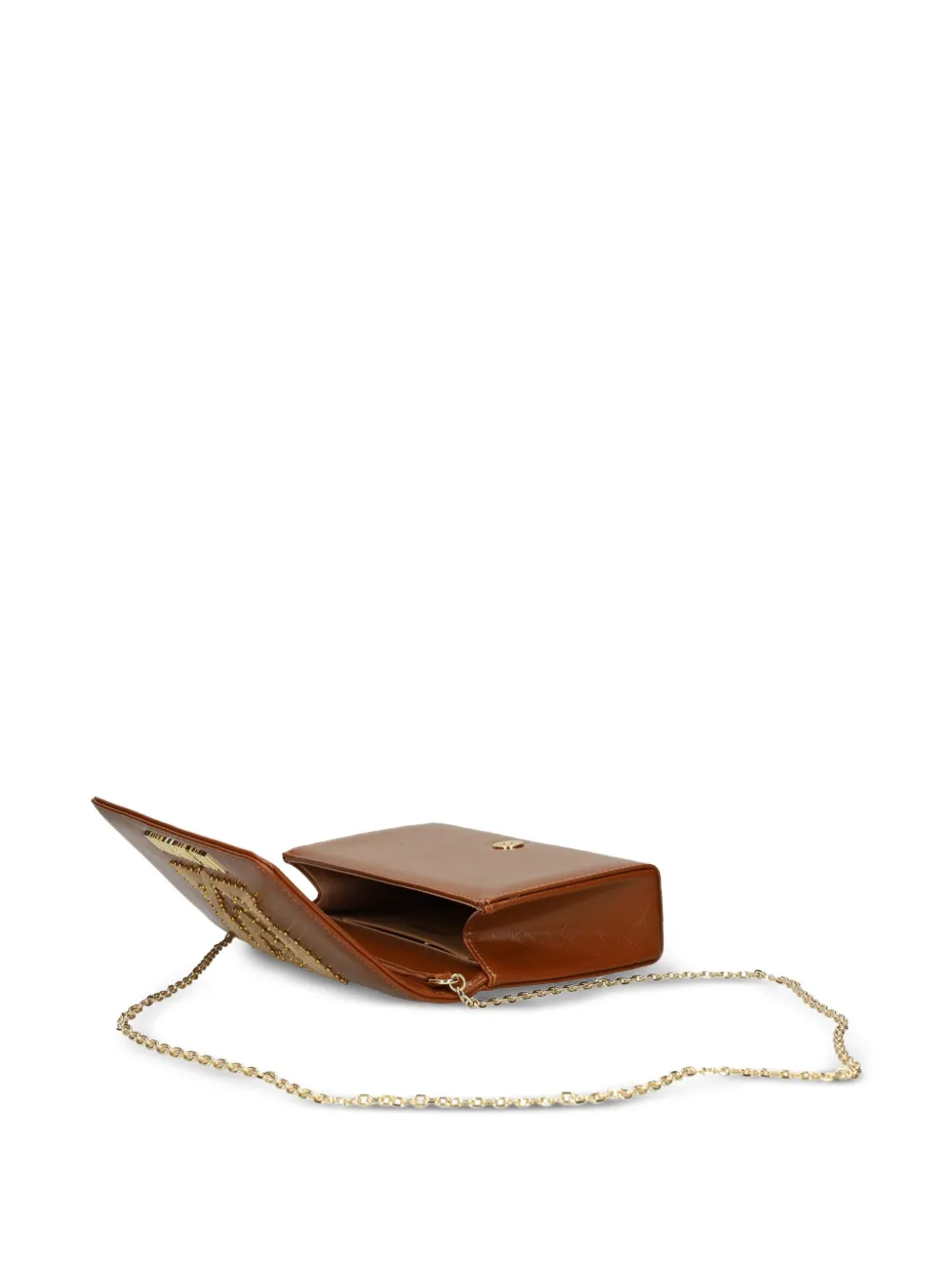Love Moschino Studded Chain Cross Body Bag In Brown