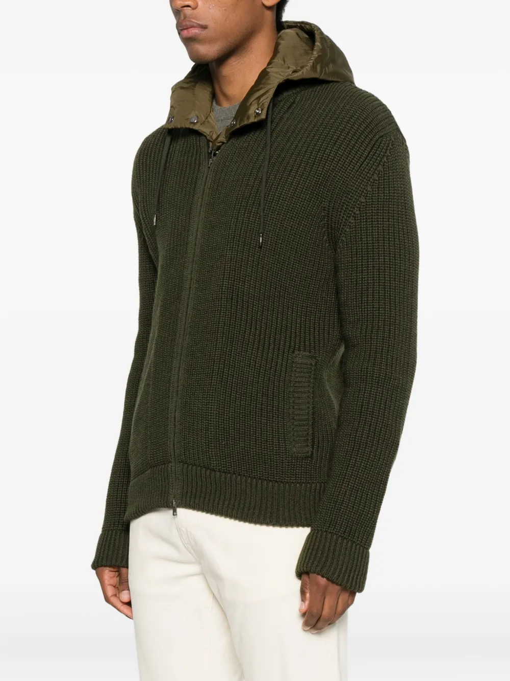 Herno Vest met capuchon en rits Groen