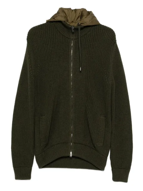 Herno zip hooded cardigan
