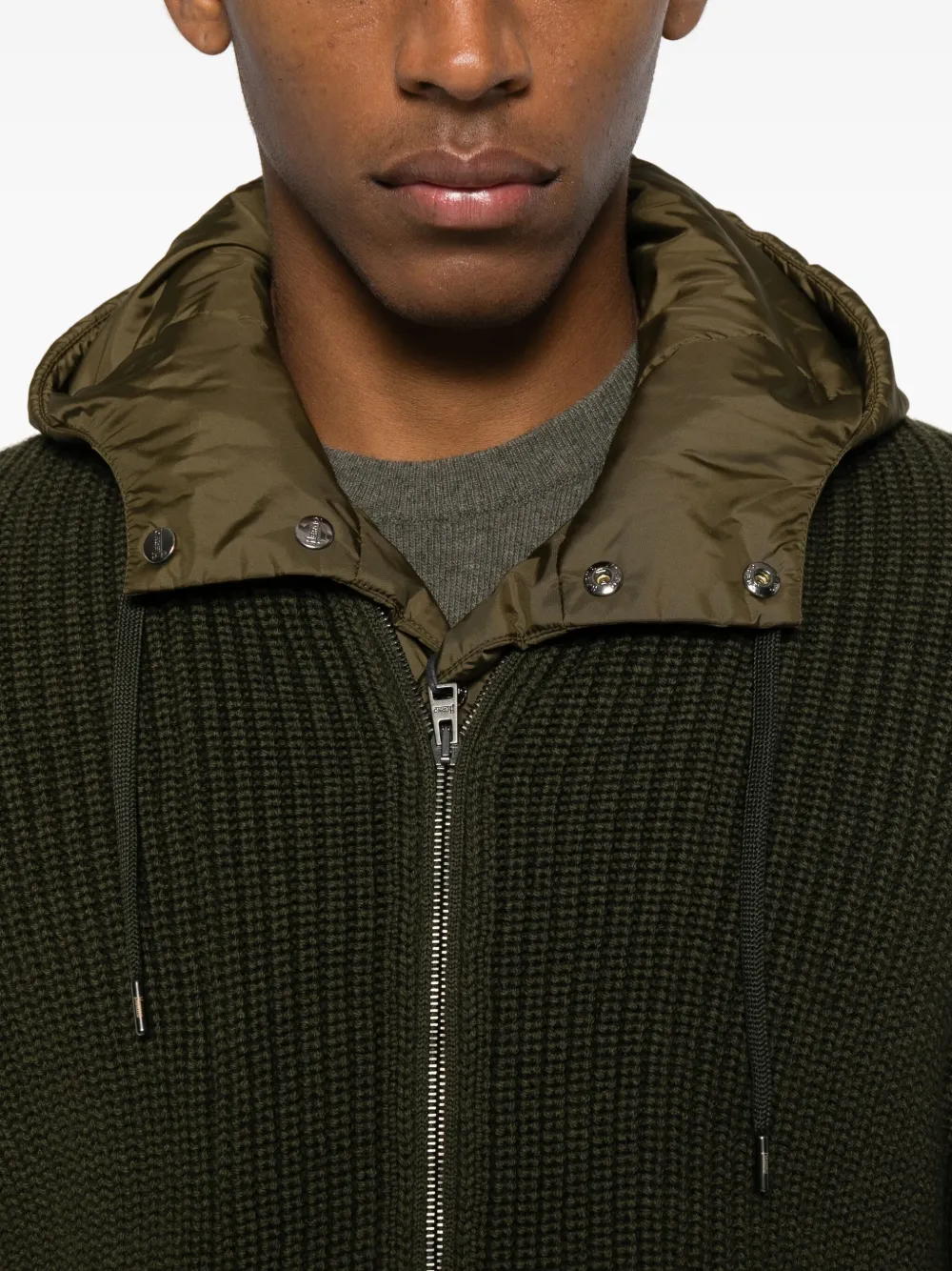 Herno Vest met capuchon en rits Groen