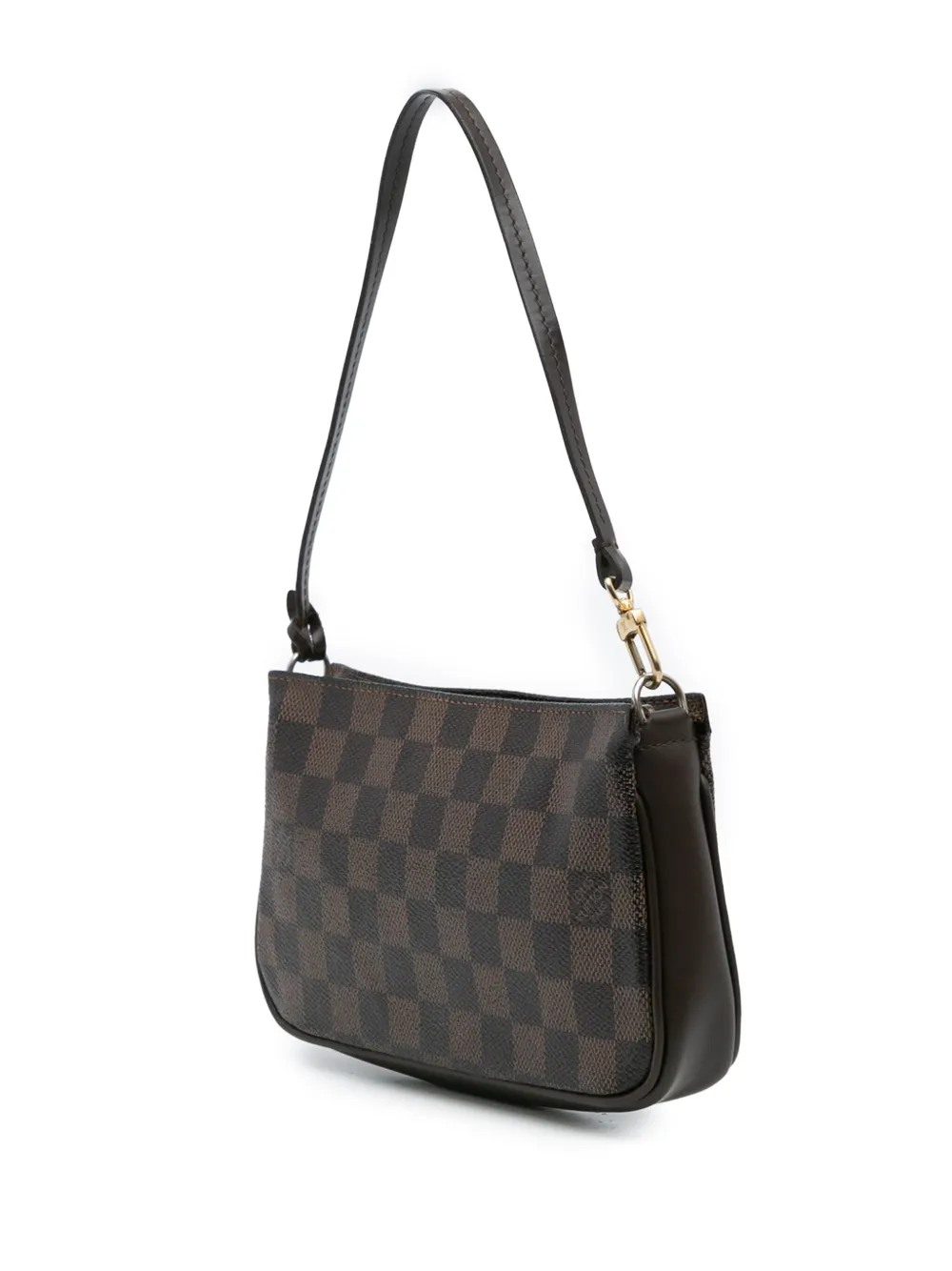 Pre-owned Louis Vuitton 2000-2025 Damier Ebene Navona Shoulder Bag In Brown