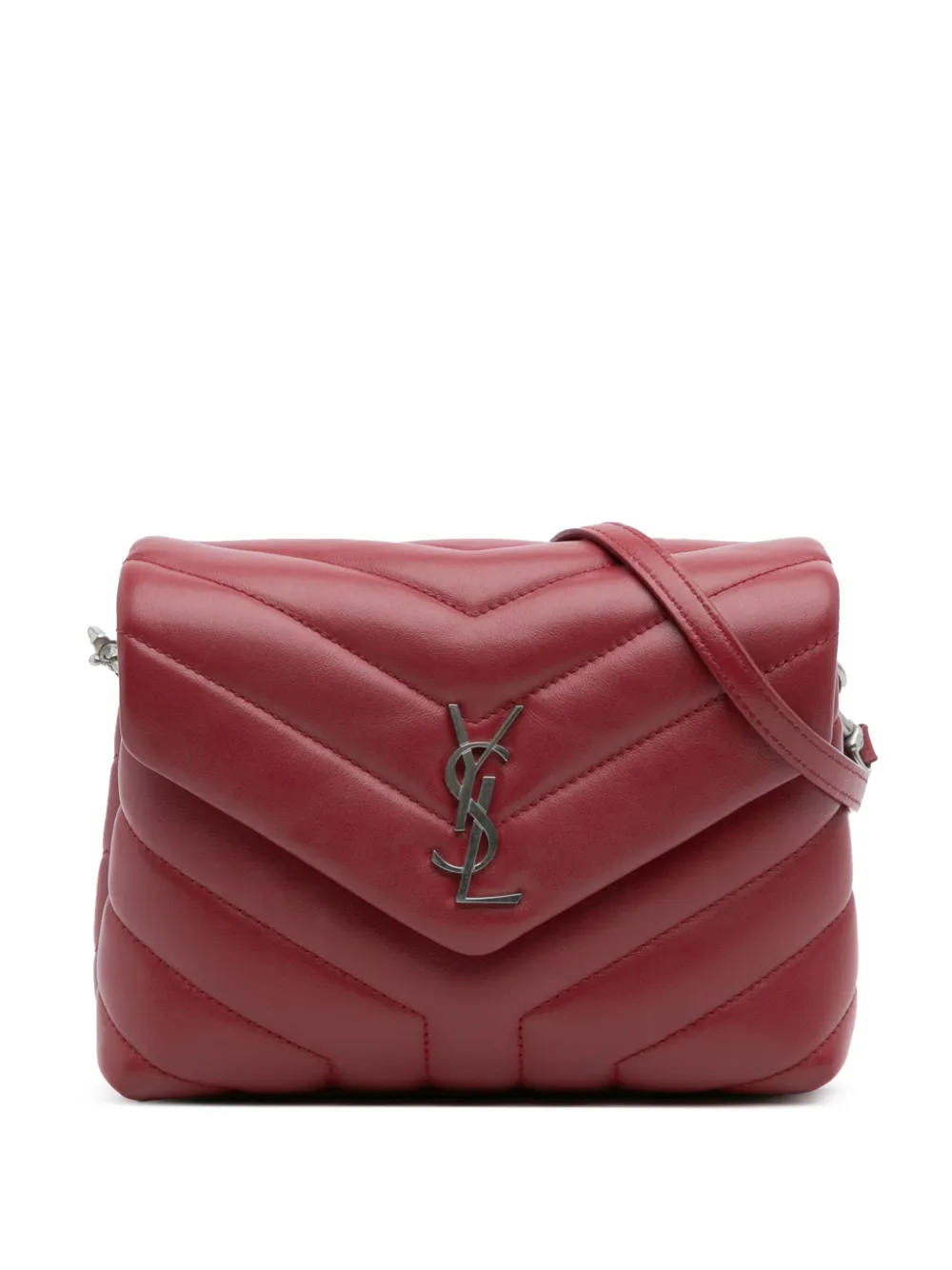 Saint Laurent Pre-Owned Borsa a tracolla Toy LouLou in pelle matelassé con monogramma 2018 - Rosso