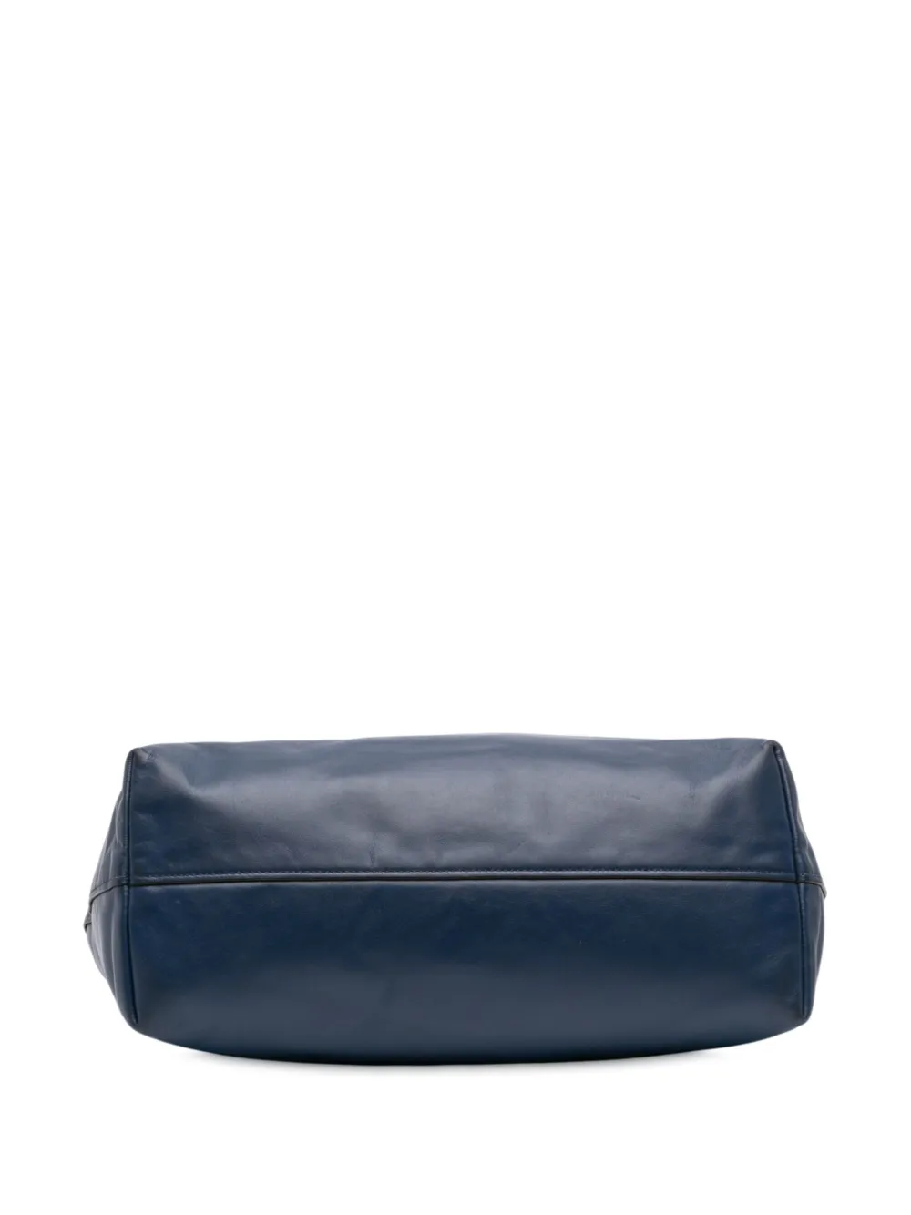 Pre-owned Prada 2000-2025 Soft Calf Open Convertible Tote Satchel In Blue