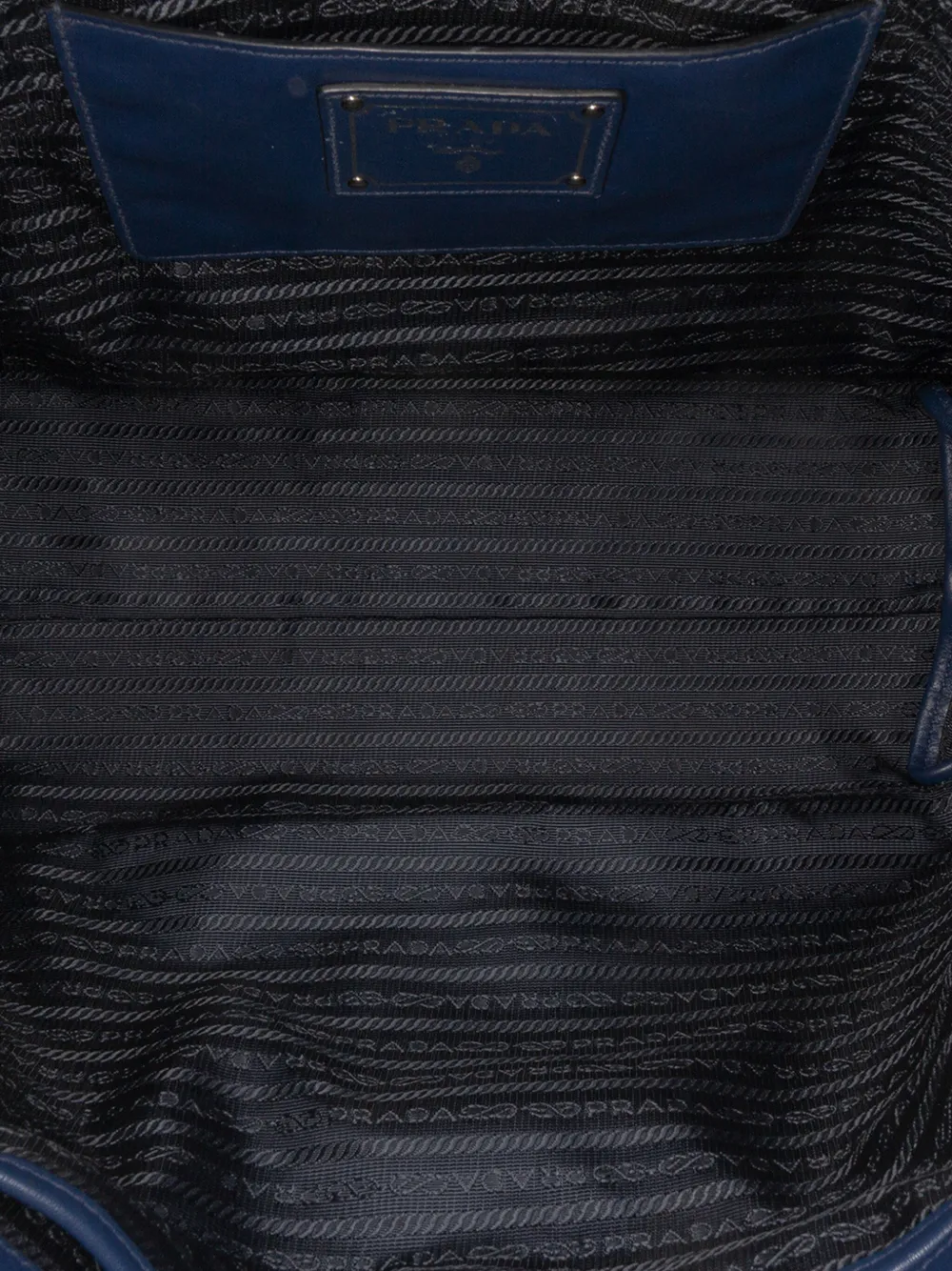 Pre-owned Prada 2000-2025 Soft Calf Open Convertible Tote Satchel In Blue