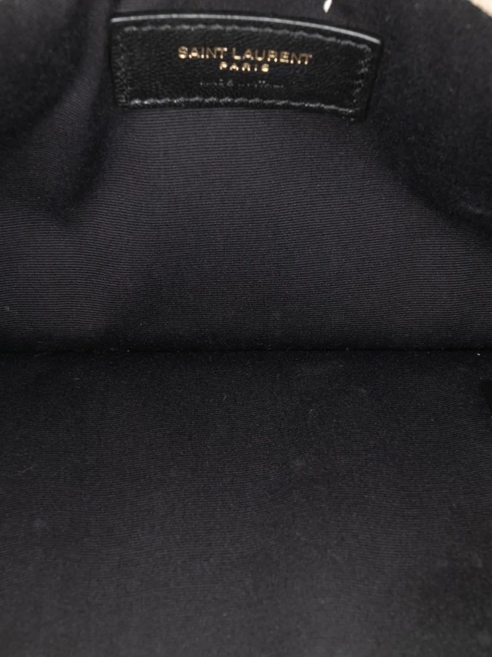 SAINT LAURENT Pre-owned 2020 Grain De Poudre Uptown Pouch Clutch Bag In Brown