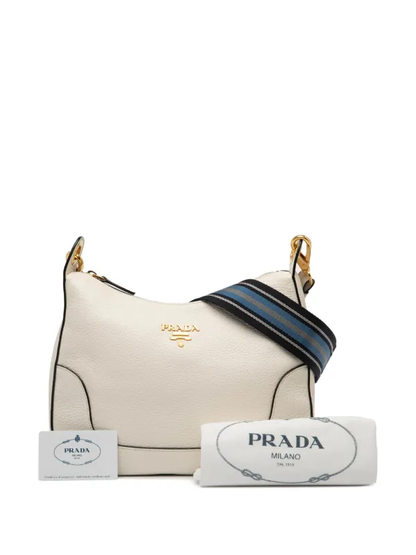 Prada Pre-Owned 2013-2025 Vitello Phenix Crossbody Bag | White