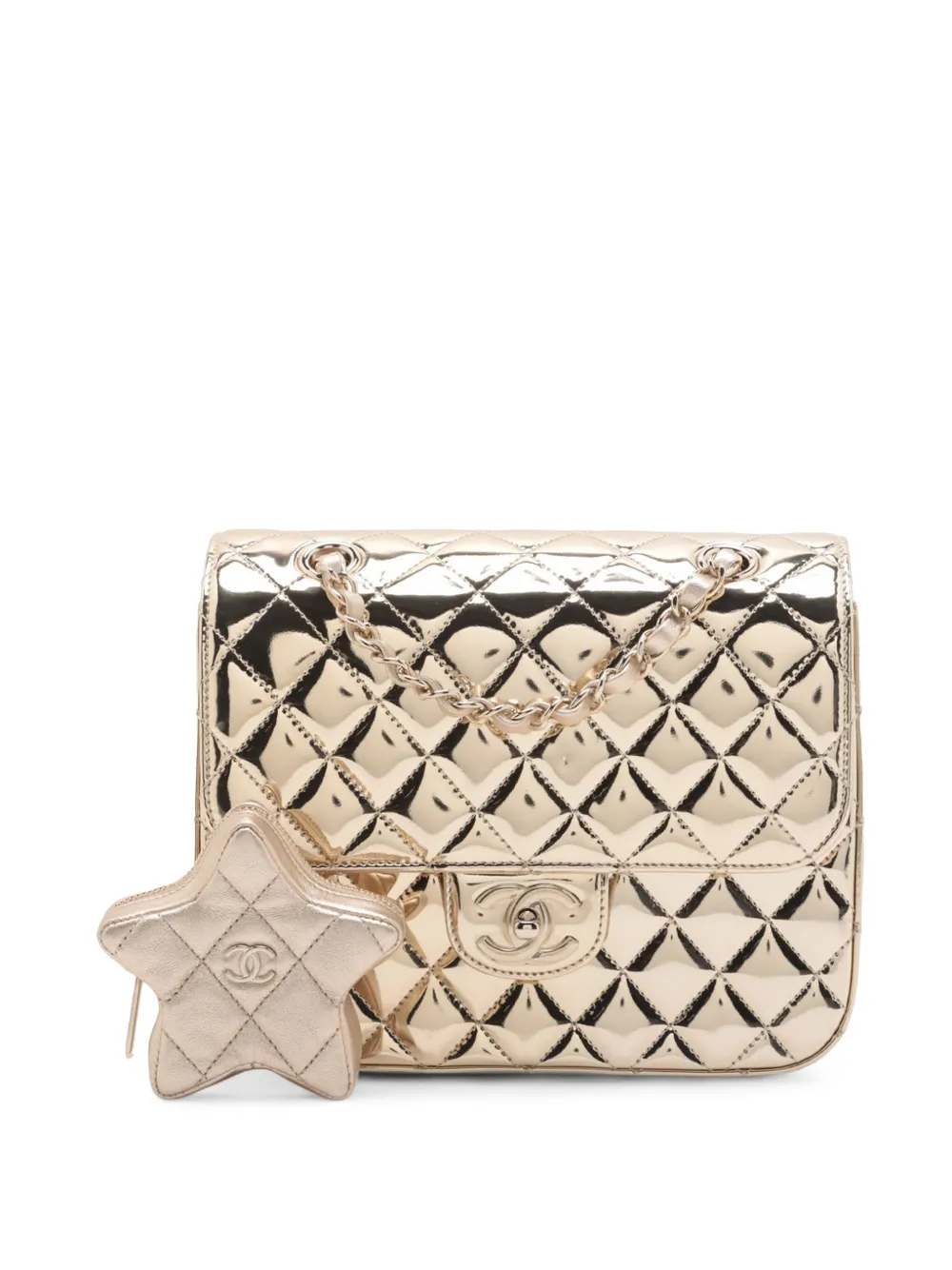 CHANEL Pre-Owned 2021-2025 マトラッセ メタリック ミラーカーフ ハリウッド ブルバード バックパック - CHANEL Pre-Owned 2021-2025 マトラッセ メタリック ミラーカーフ ハリウッド ブルバード バックパック -