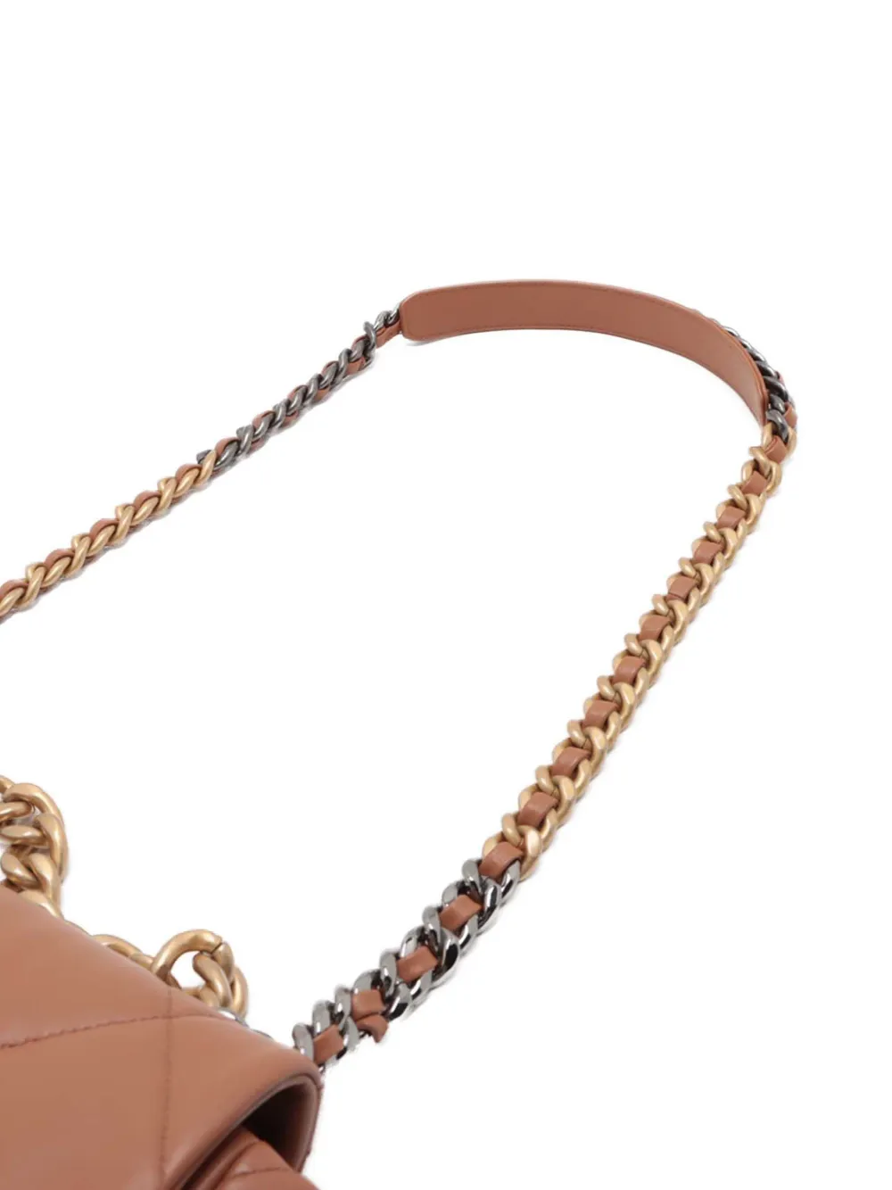 Pre-owned Chanel 2021-2025 Large Lambskin 19 Flap Satchel In Brown