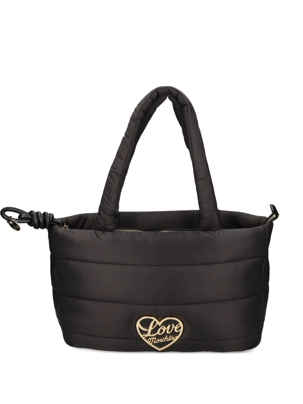 Love Moschino Quilted Heart-detail Shoulder Bag In Black