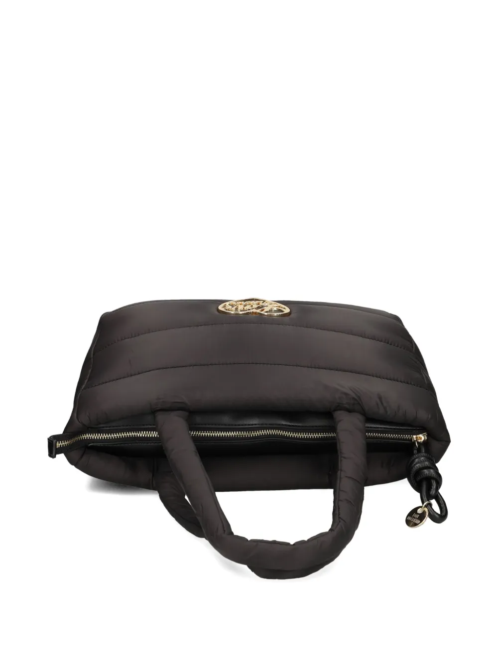 Love Moschino Quilted Heart-detail Shoulder Bag In Black