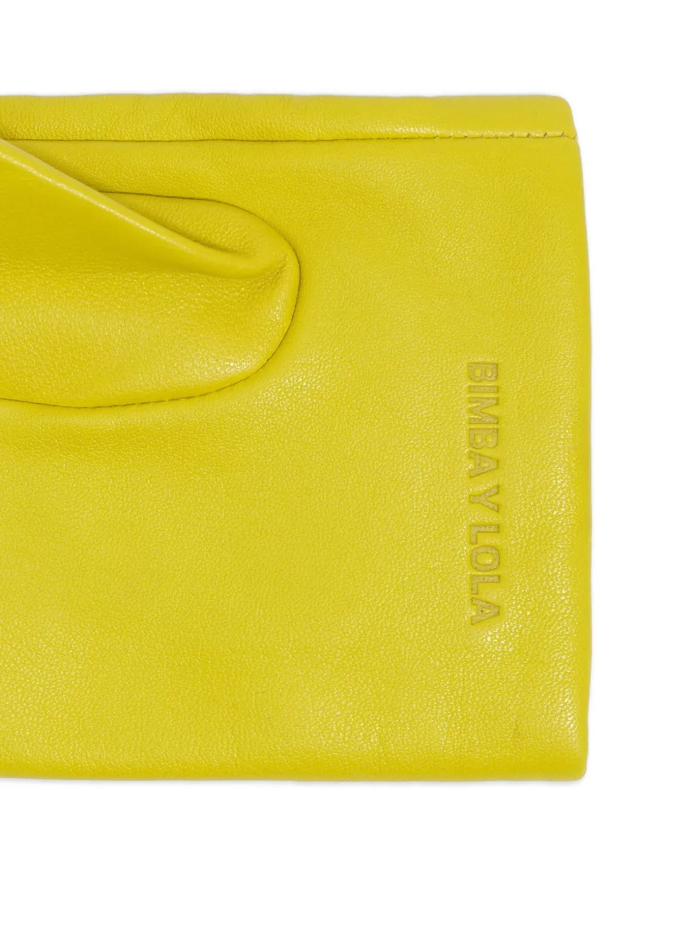 Bimba y Lola Leren handschoenen met ruches - Geel