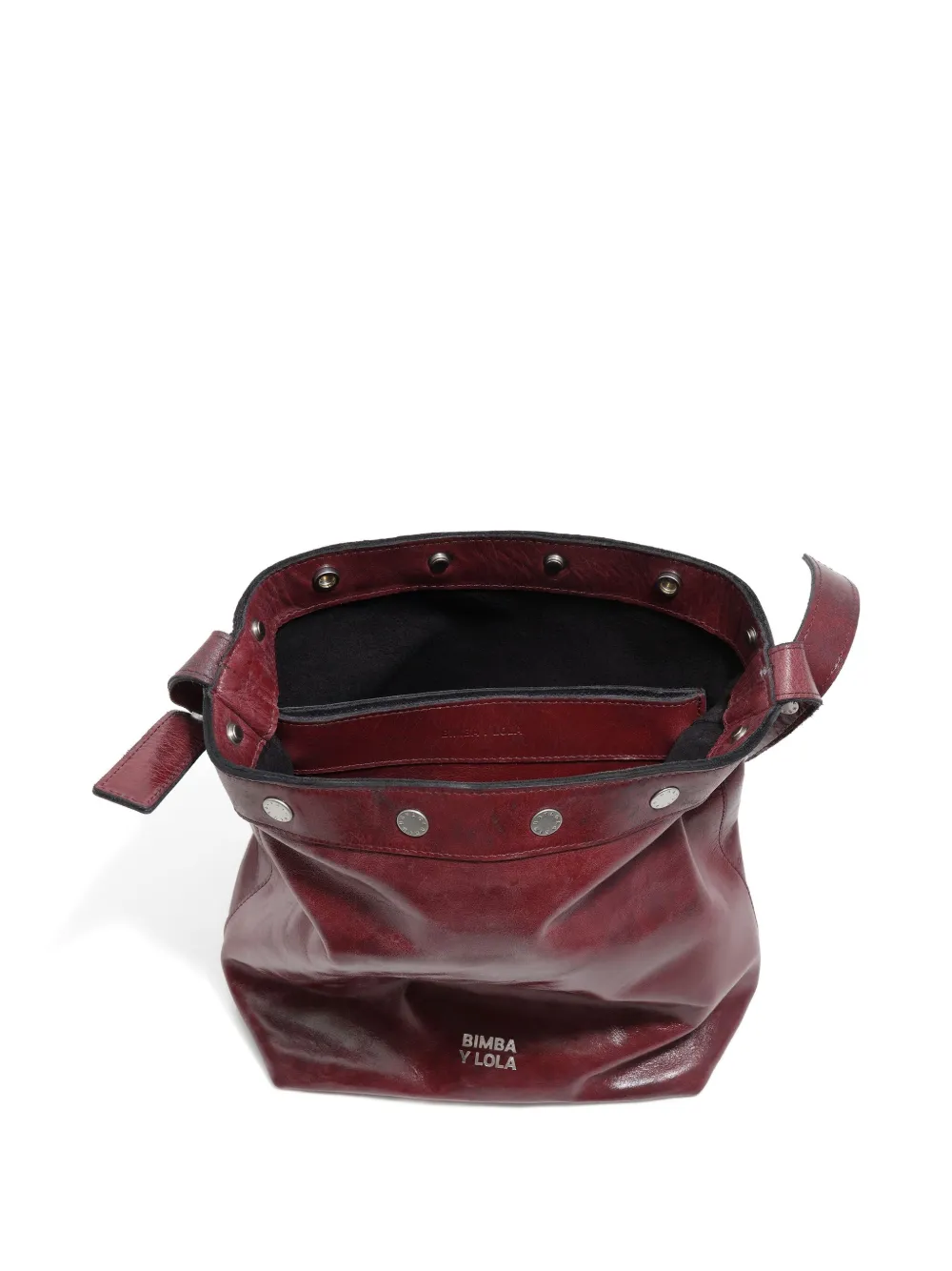 Bimba Y Lola Carlino Studded Shoulder Bag In Burgundy