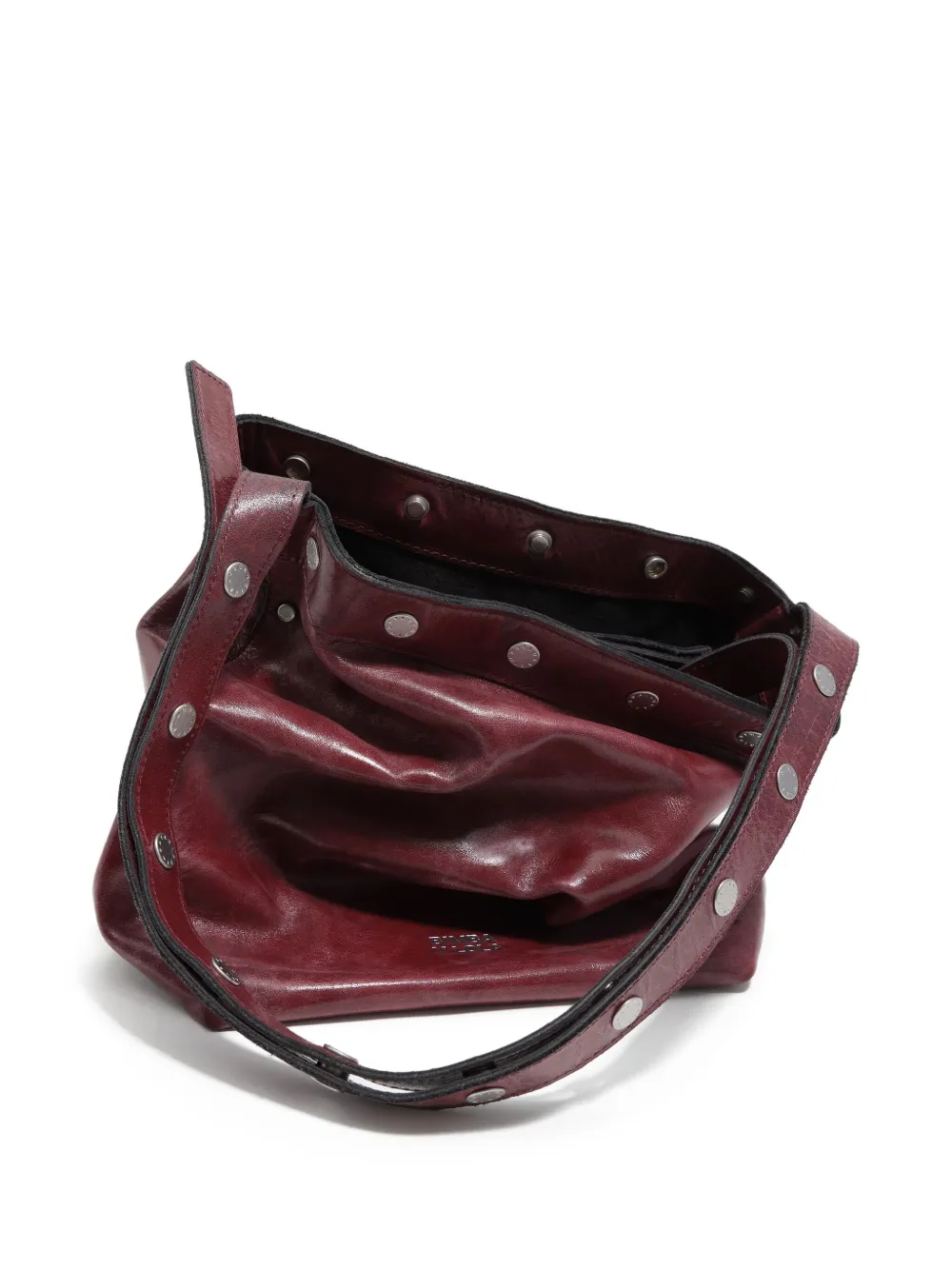 Bimba Y Lola Carlino Studded Shoulder Bag In Burgundy