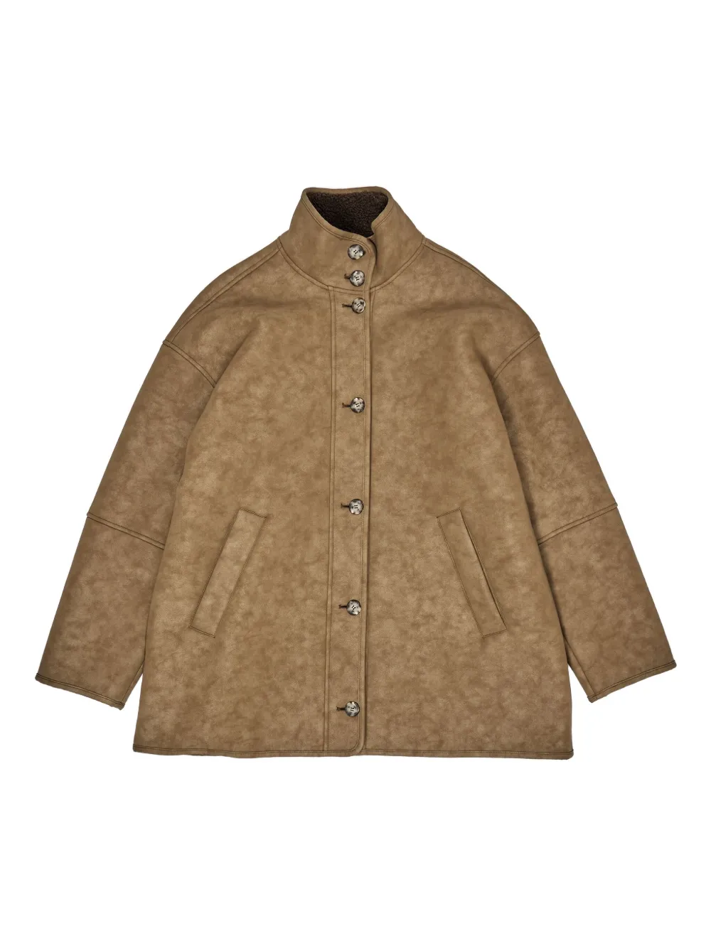 Bimba y Lola buttoned collar coat | Brown | Image 1
