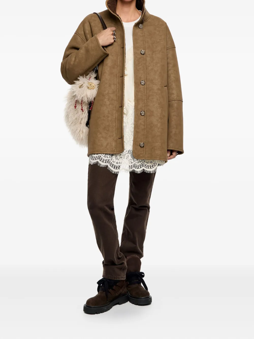 Bimba y Lola buttoned collar coat | Single Breasted Coats | Image 2