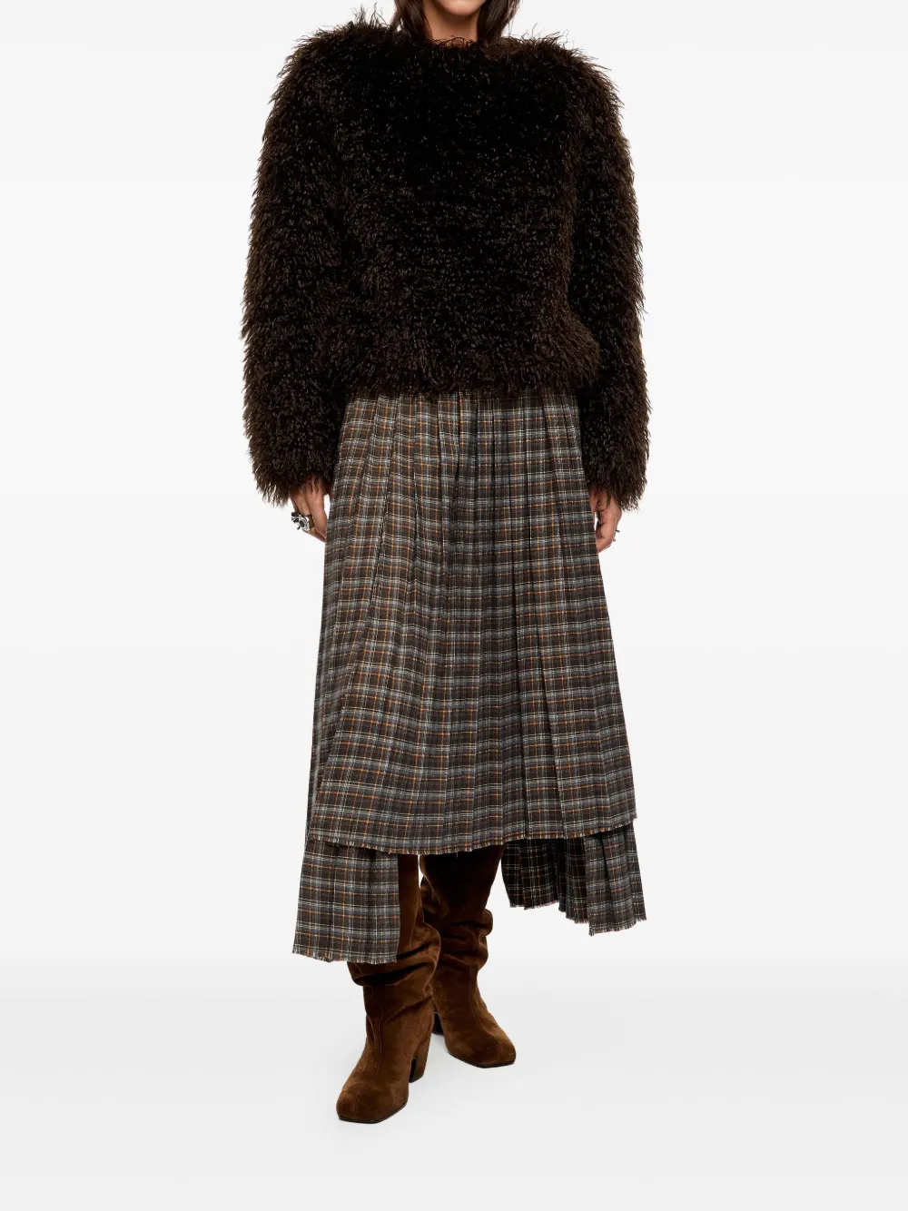 Bimba Y Lola Fur-effect Sweater In Brown