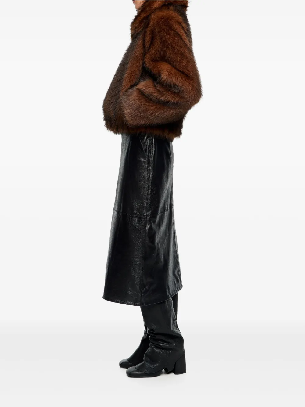 Bimba Y Lola Short Fur Coat In Brown