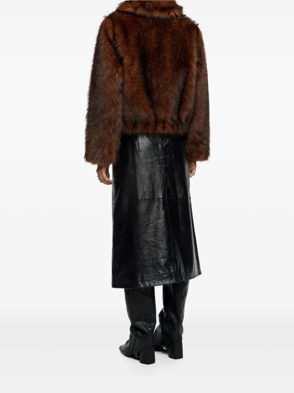 Bimba Y Lola Short Fur Coat In Brown