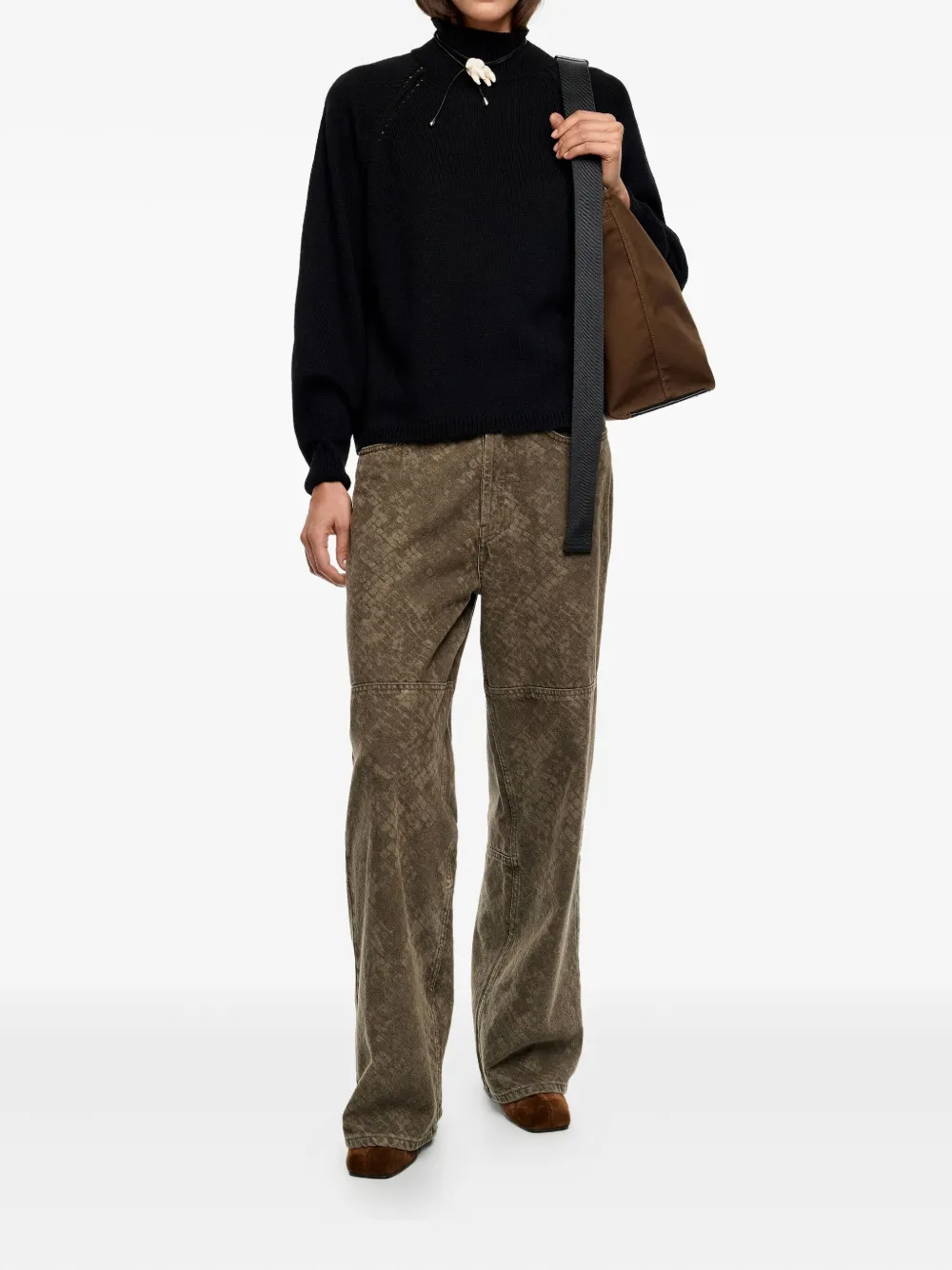 Bimba Y Lola High-neck Openwork Sweater In Black