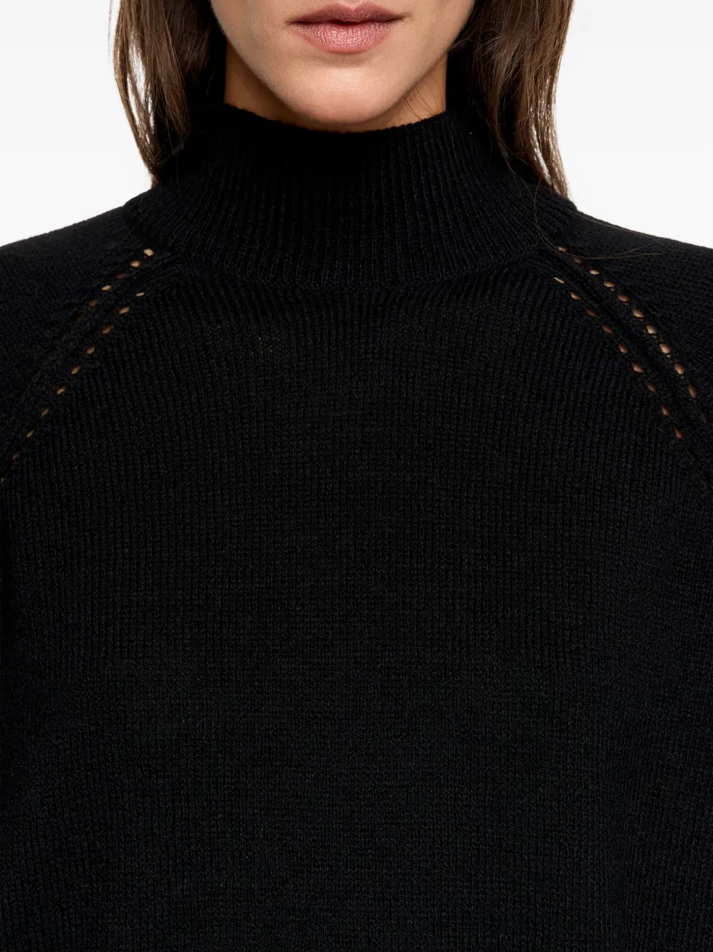 Bimba Y Lola High-neck Openwork Sweater In Black