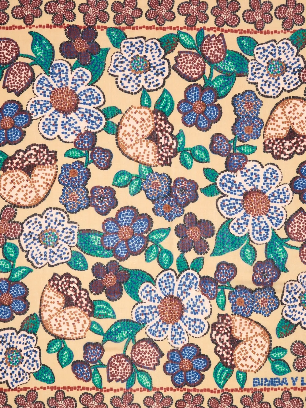 Bimba Y Lola Floral Wool Scarf In Neutral