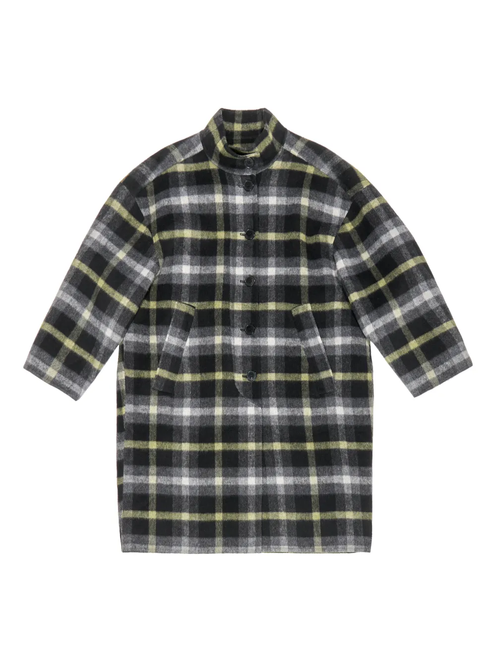 Bimba y Lola checked button coat | Black | Image 1