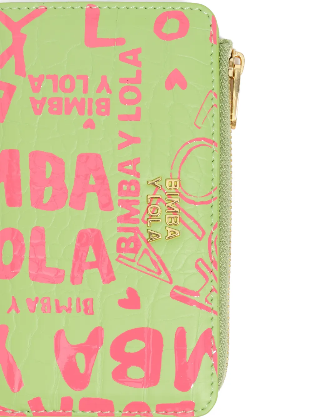 Bimba Y Lola Zip Print Wallet In Green