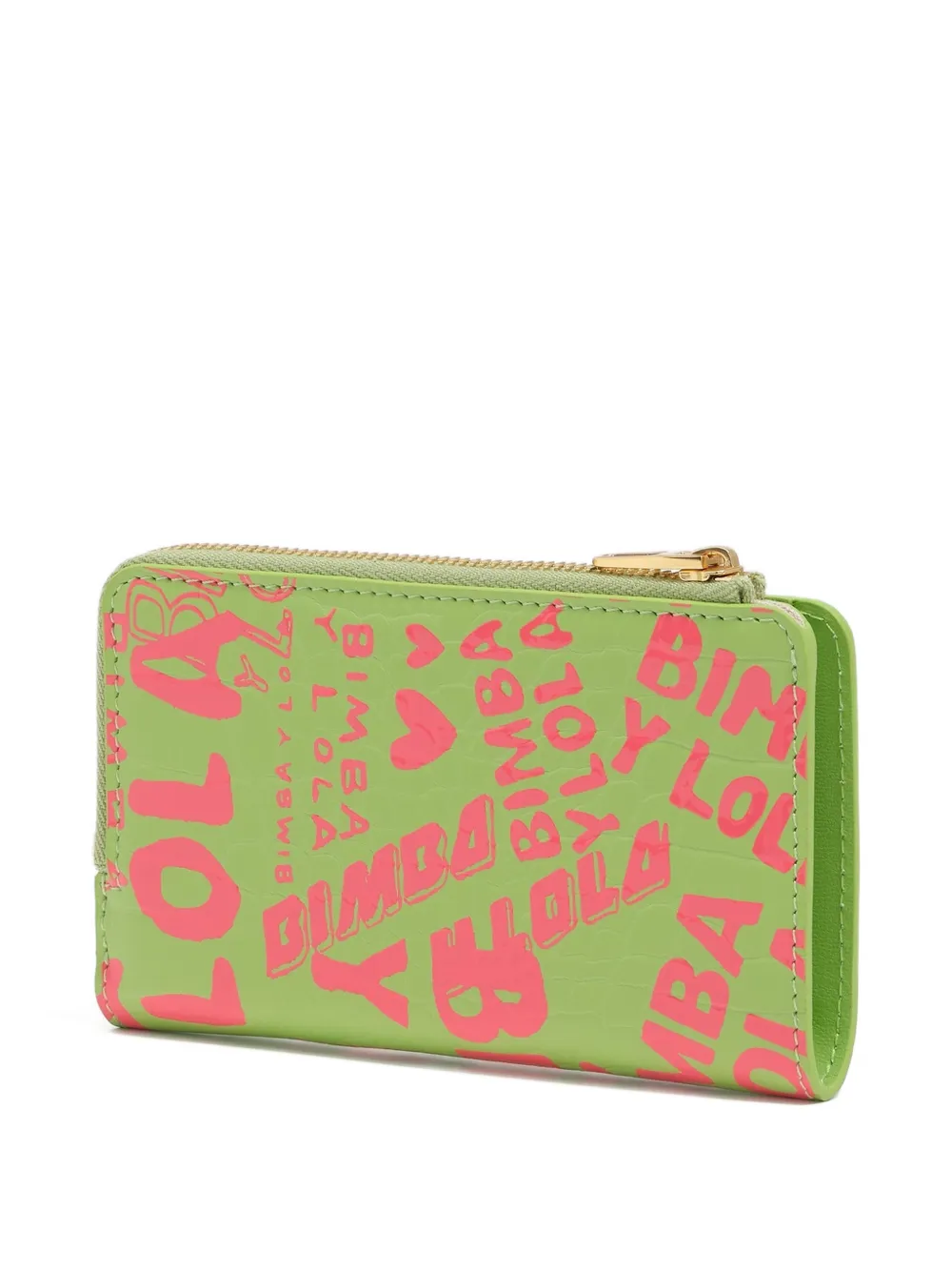 Bimba Y Lola Zip Print Wallet In Green