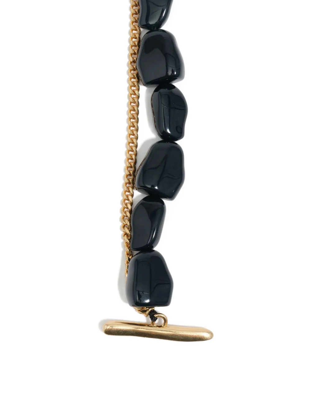 Bimba Y Lola Heart-pendant Beaded Necklace In Gold