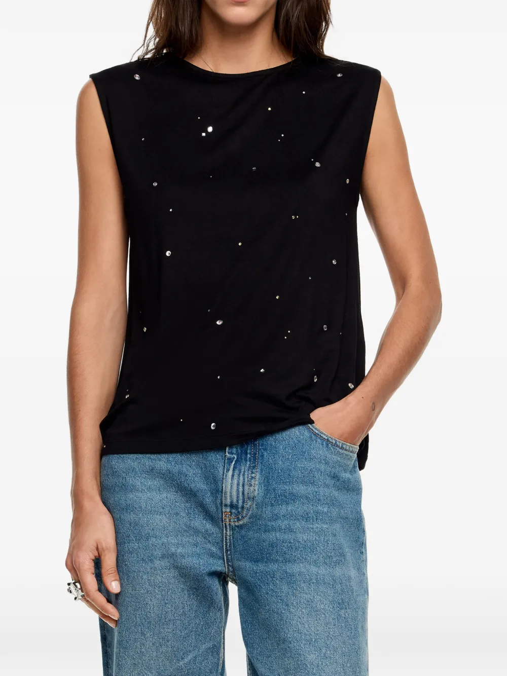 Bimba y Lola camiseta con apliques | negro | Image 1