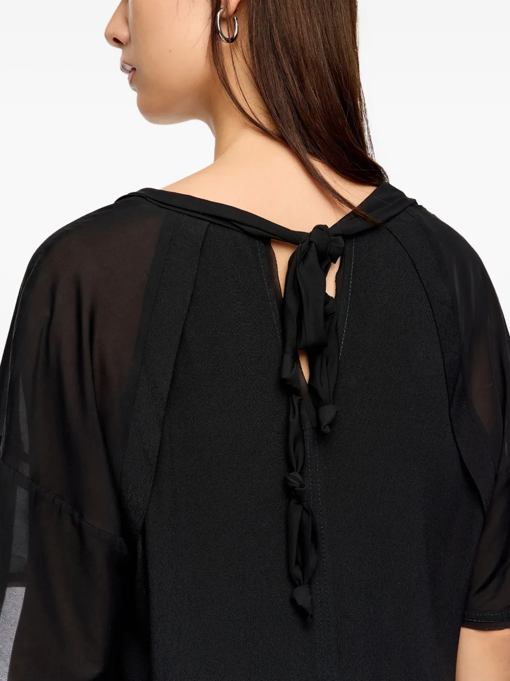 Bimba Y Lola Tie-detail Midi Dress In Black