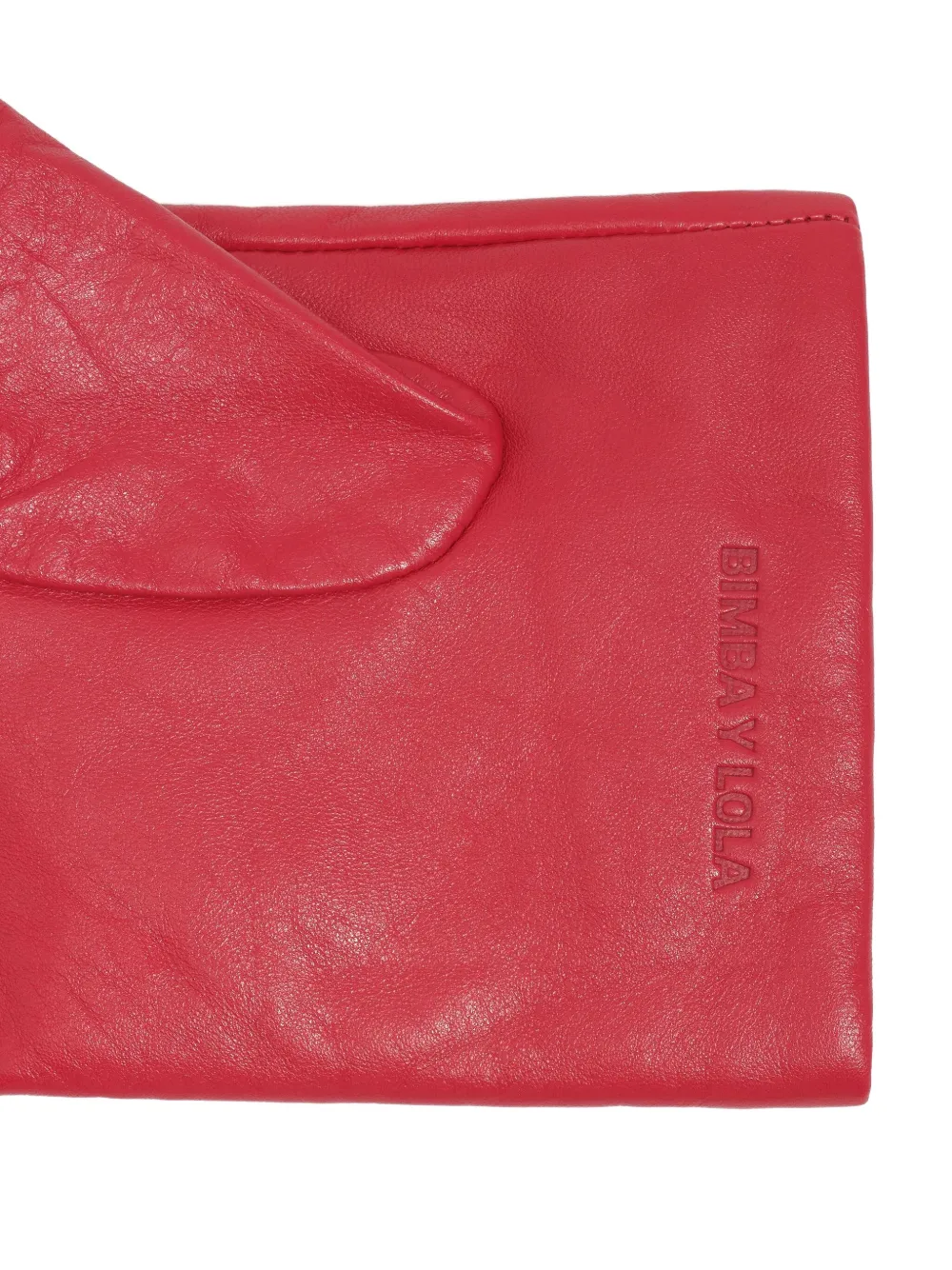 Bimba Y Lola Gathered Leather Gloves In Red