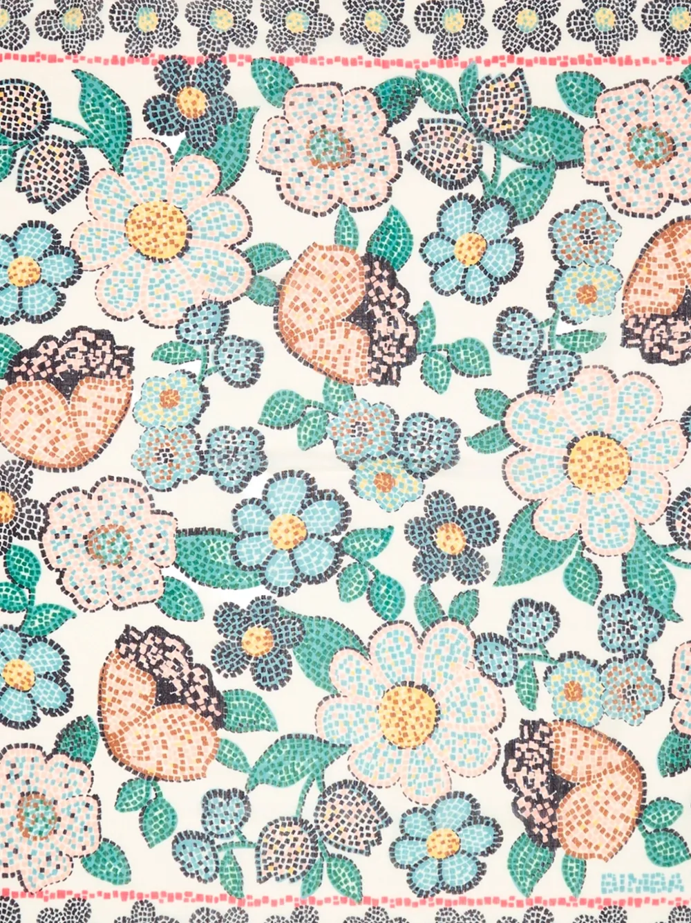 Bimba Y Lola Mosaic-floral Scarf In Multi