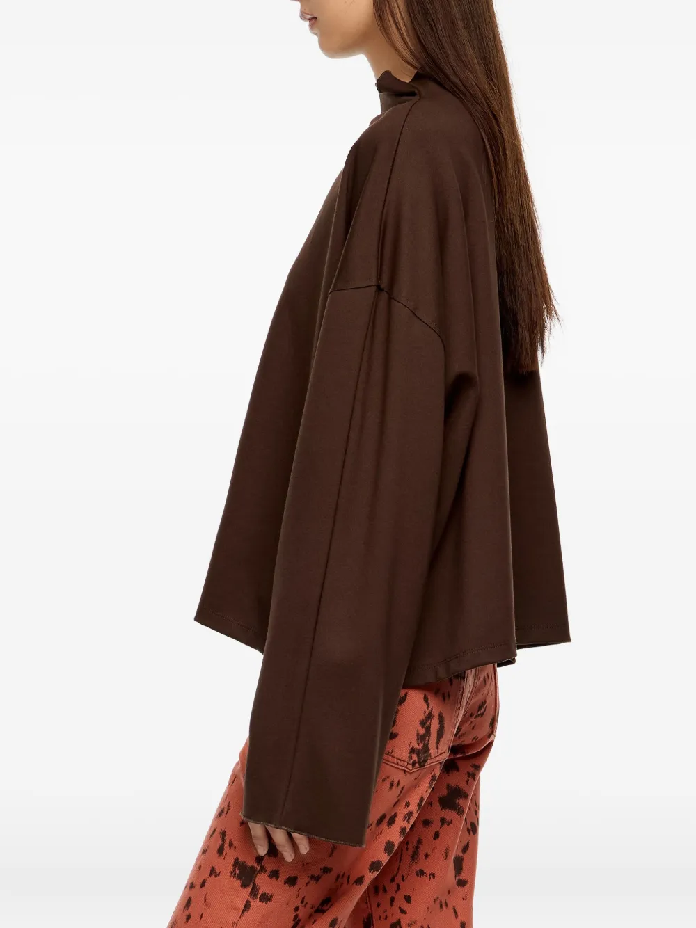 Bimba Y Lola Funnel-neck Long-sleeve Top In Brown