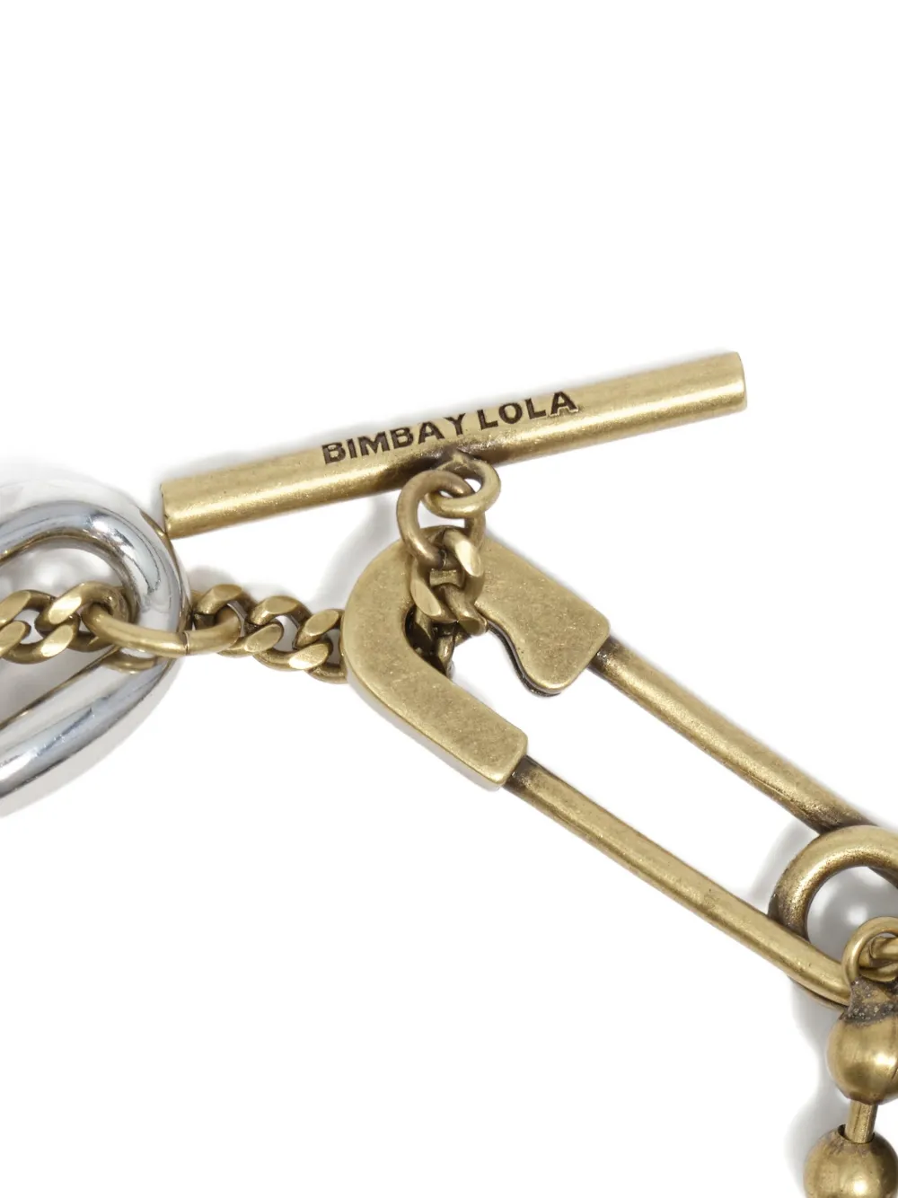 Bimba Y Lola Safety-pin Beaded Bracelet In Multi