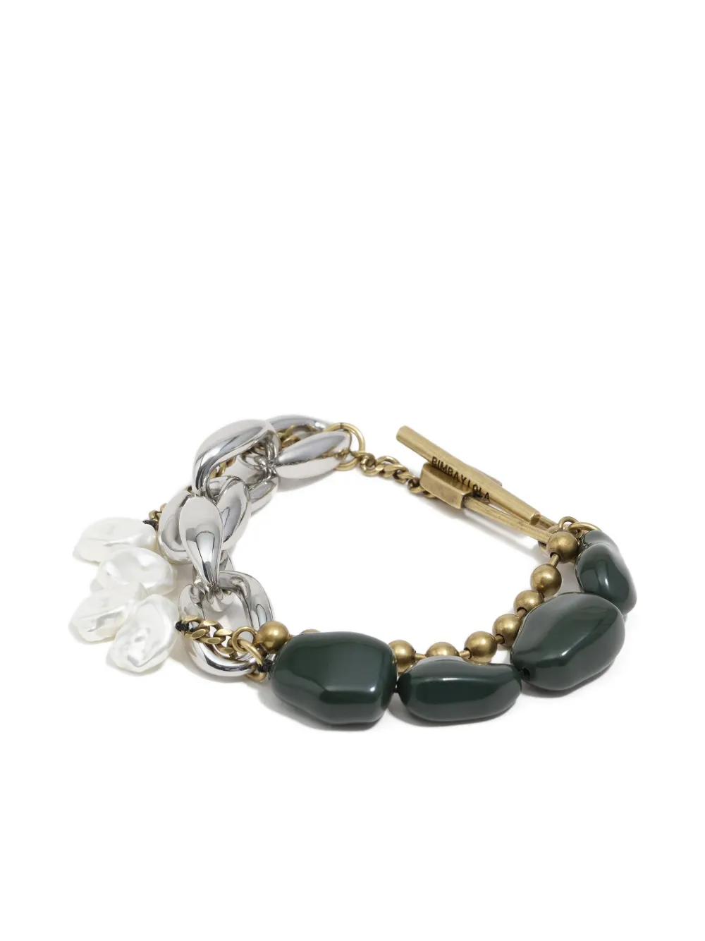Bimba Y Lola Safety-pin Beaded Bracelet In Multi