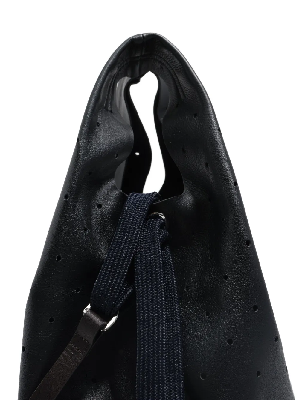 Bimba Y Lola Perforated Drawstring Shoulder Bag In Black