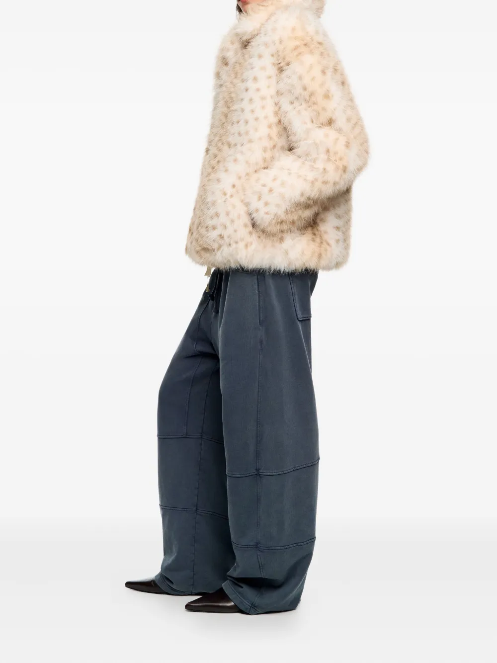 Bimba Y Lola Spotted Collared Jacket In Brown