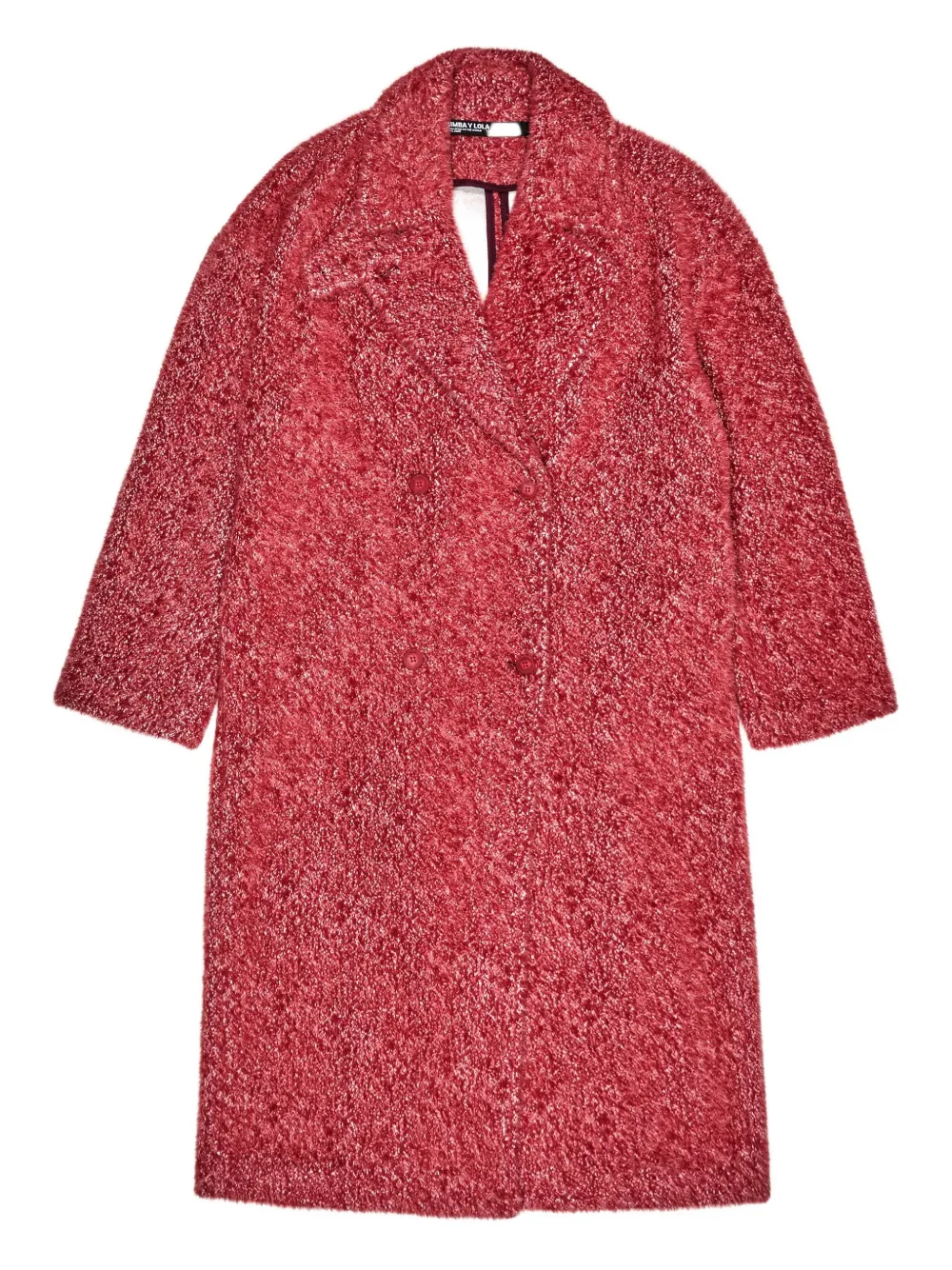 Bimba y Lola fur-texture double-breasted coat | Red | Image 1