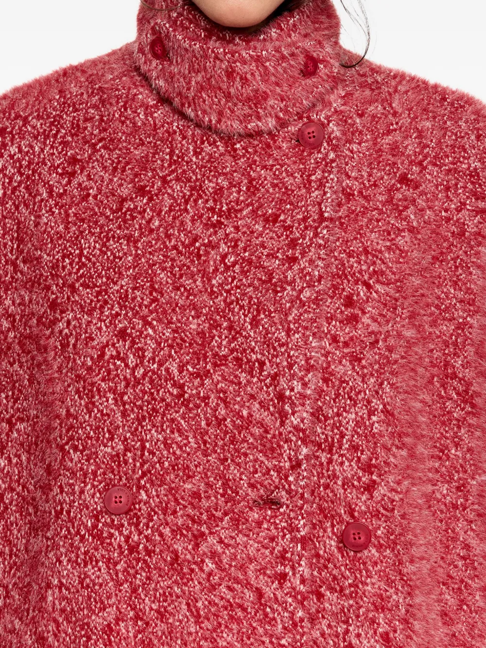 Bimba Y Lola Fur-texture Double-breasted Coat In Multi