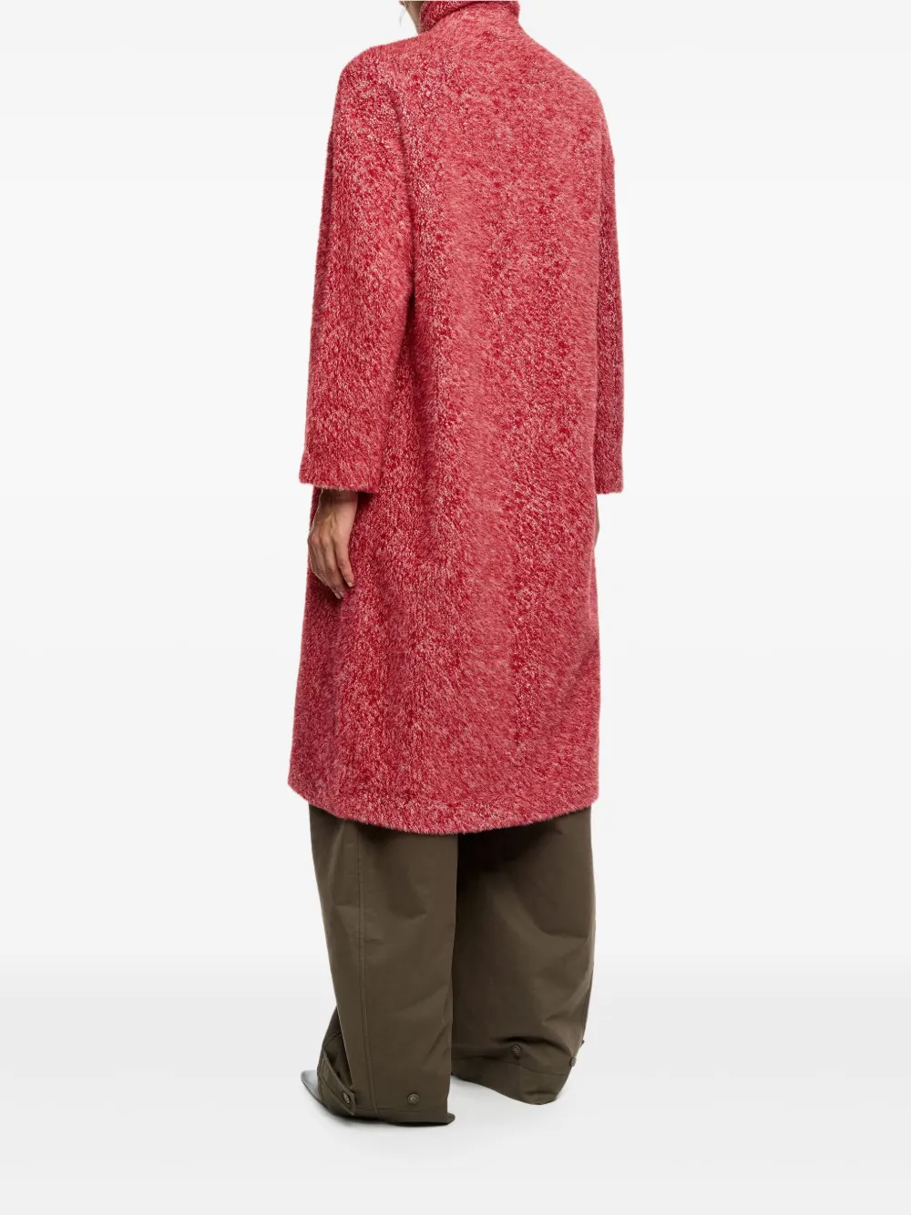 Bimba Y Lola Fur-texture Double-breasted Coat In Multi