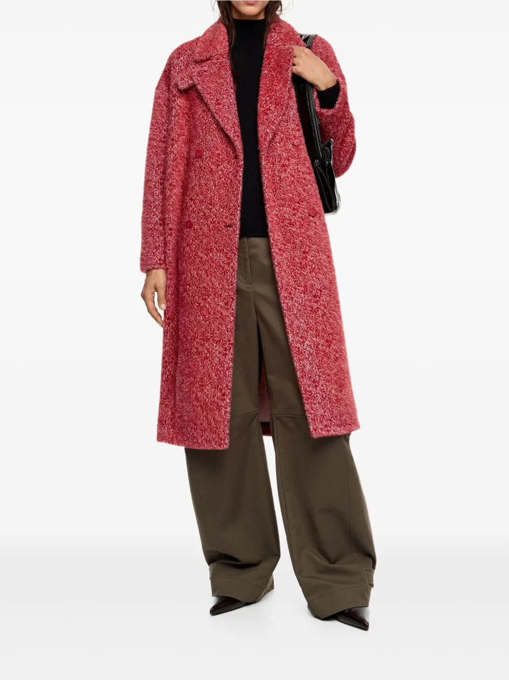 Bimba y Lola fur-texture double-breasted coat | Double Breasted & Peacoats | Image 2