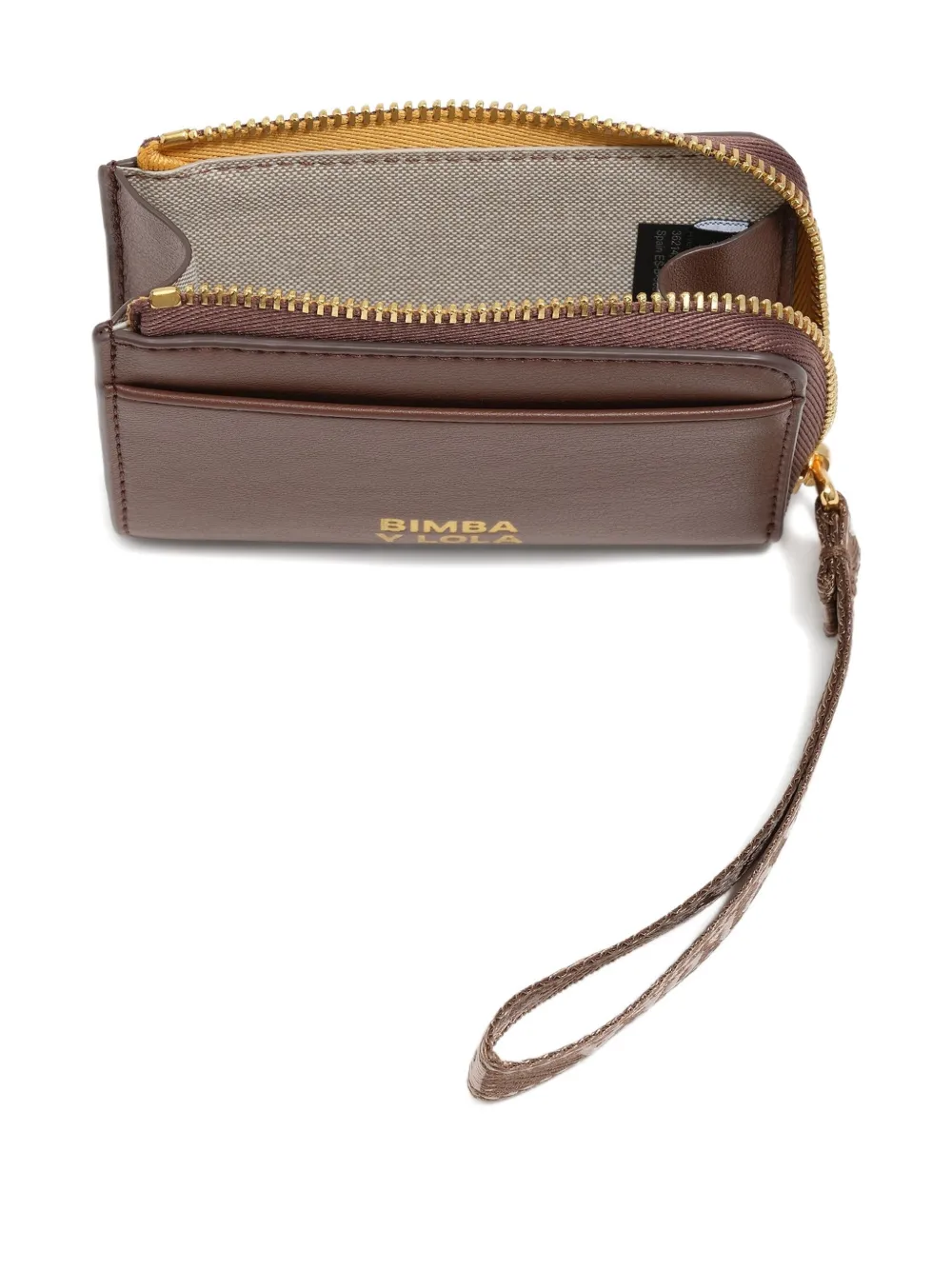 Bimba y Lola Portemonnee met rits en polsband Bruin