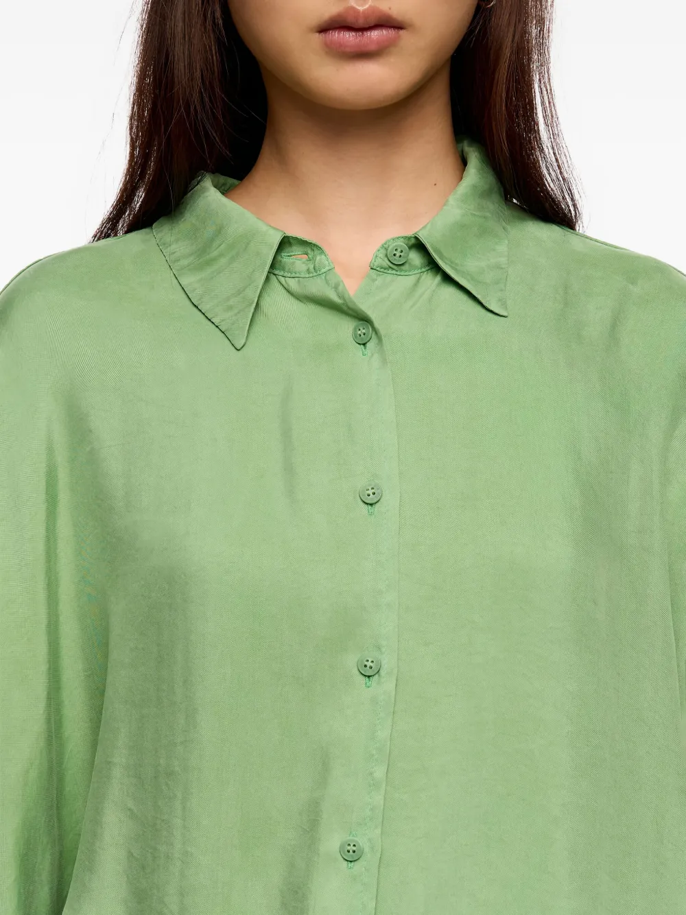 Bimba Y Lola Buttoned Cape Shirt In Green