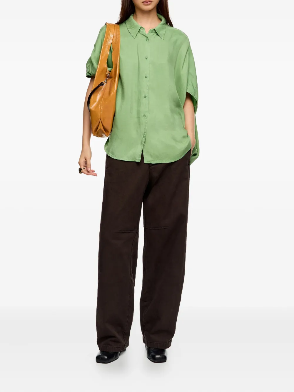 Bimba y Lola Blouse met cape en knopen - Groen