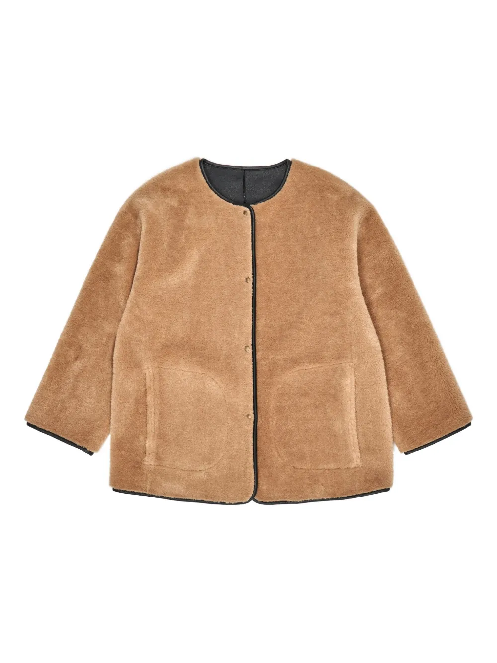 Bimba Y Lola Fur-textured Reversible Jacket In Brown