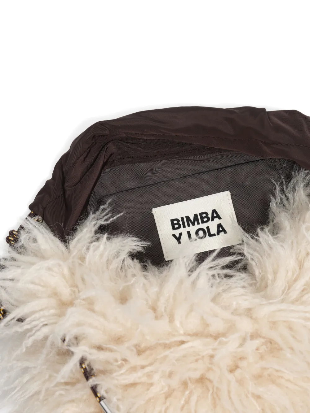Bimba Y Lola Fur-texture Shoulder Bag In Neutral
