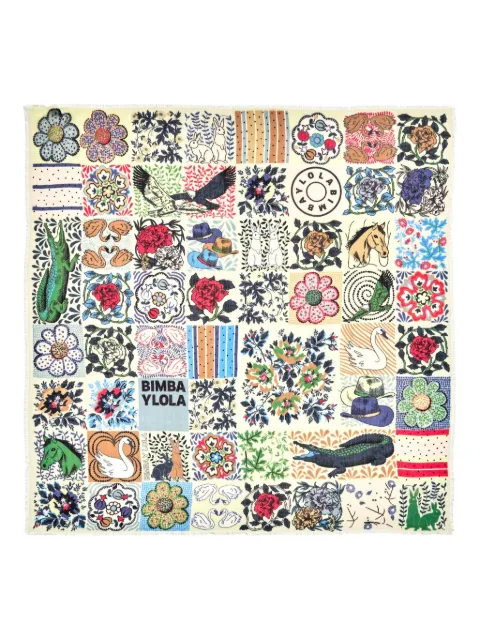 Bimba y Lola floral wool scarf