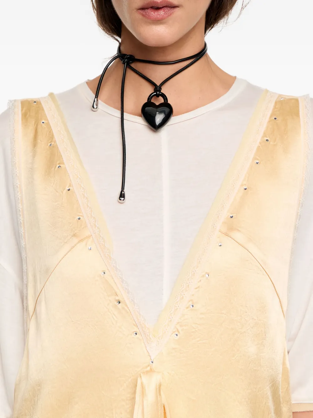 Bimba Y Lola Lace-trim T-shirt Dress In Neutral